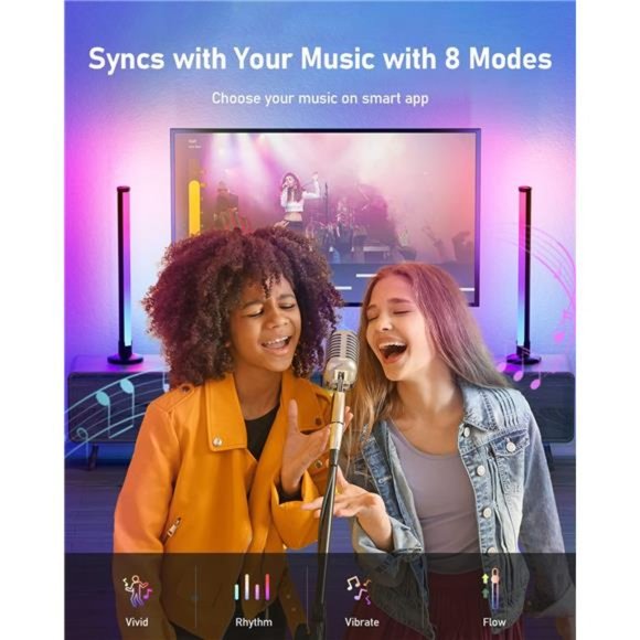 Smart LED Light Bars - RGB Wall Lights Ambiance Lighting  with 8 Scene Modes - Picture 5 of 6